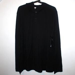 PAIGE Black Logan Men's XL Hooded Henley